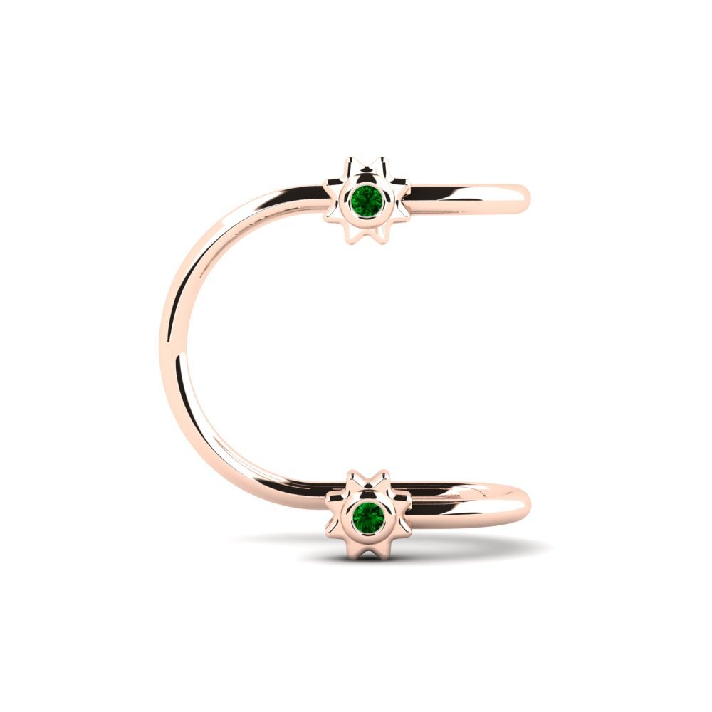 14k Oro Rosa Circonita Verde Pendiente de mujer Despain