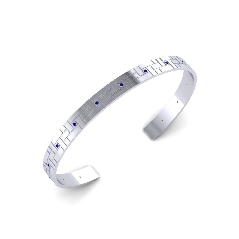 14ct White Gold Sapphire Men's Bracelet Despote