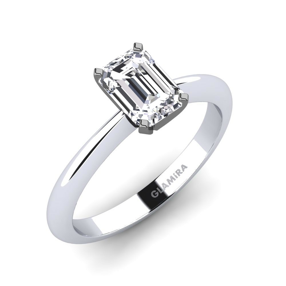 Classic Solitaire Engagement Rings Dessie 585 White Gold with Black Rhodium Lab Grown Diamond