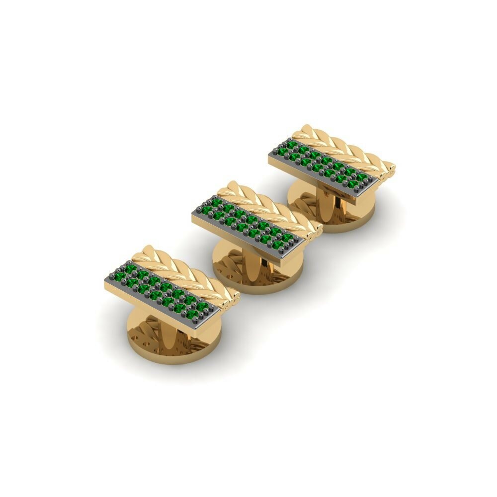Green Zirconia Tuxedo 3 Studs Dessoubre