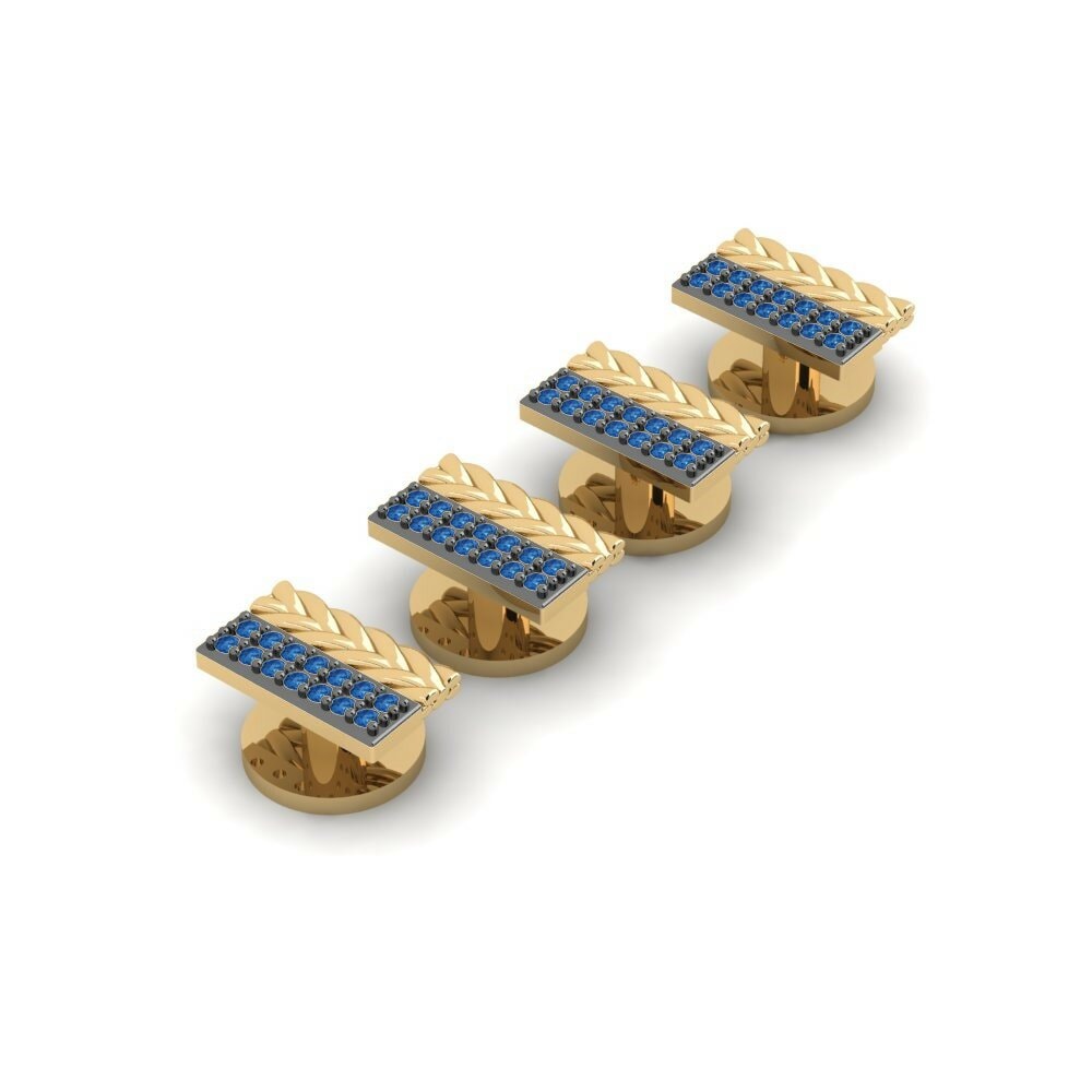 Dark Blue Zirconia Tuxedo 4 Studs Dessoubre