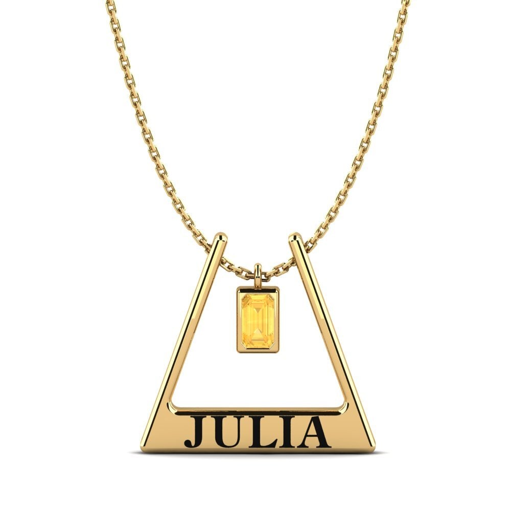 Gelbgold 585 Citrin Damen halskette Detra