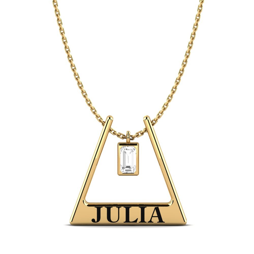Gelbgold 585 Weißer Saphir Damen halskette Detra