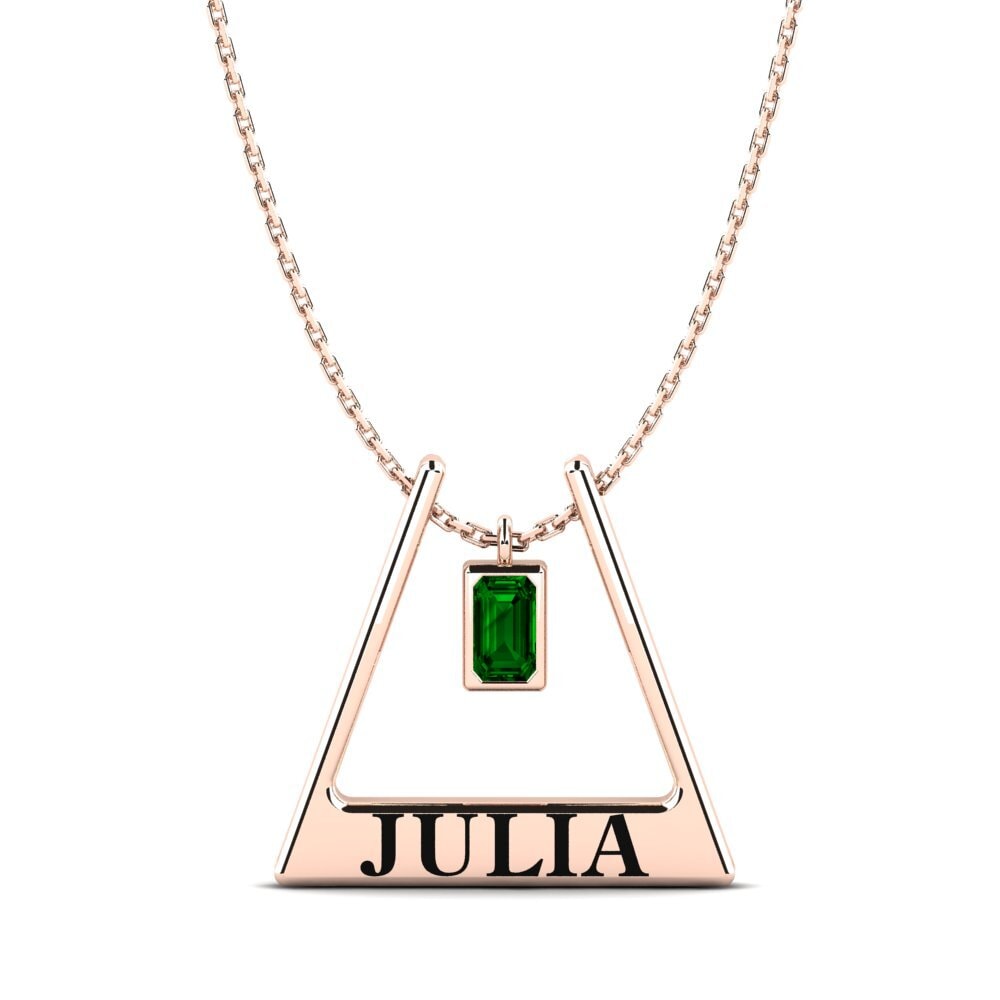 Rotgold 585 Grüner Zirkonia Damen halskette Detra