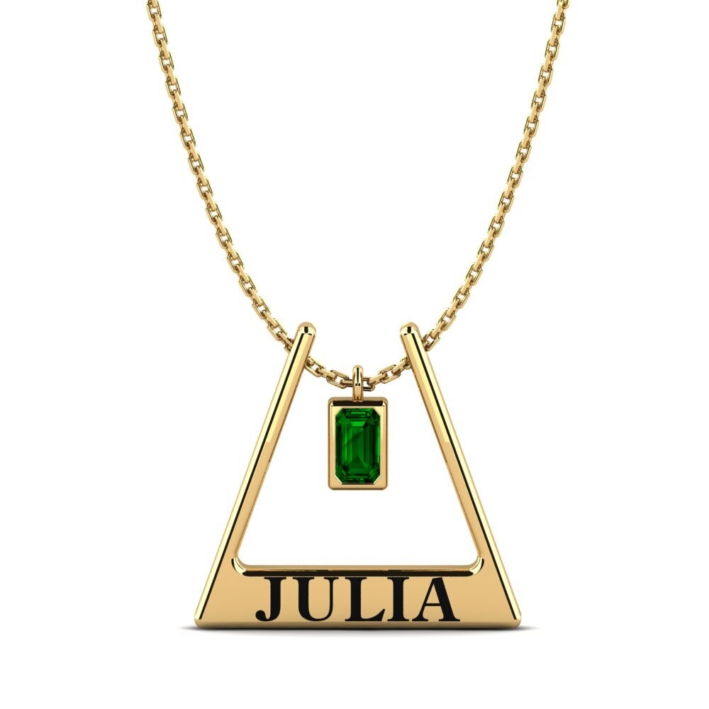 Gelbgold 585 Grüner Zirkonia Damen halskette Detra
