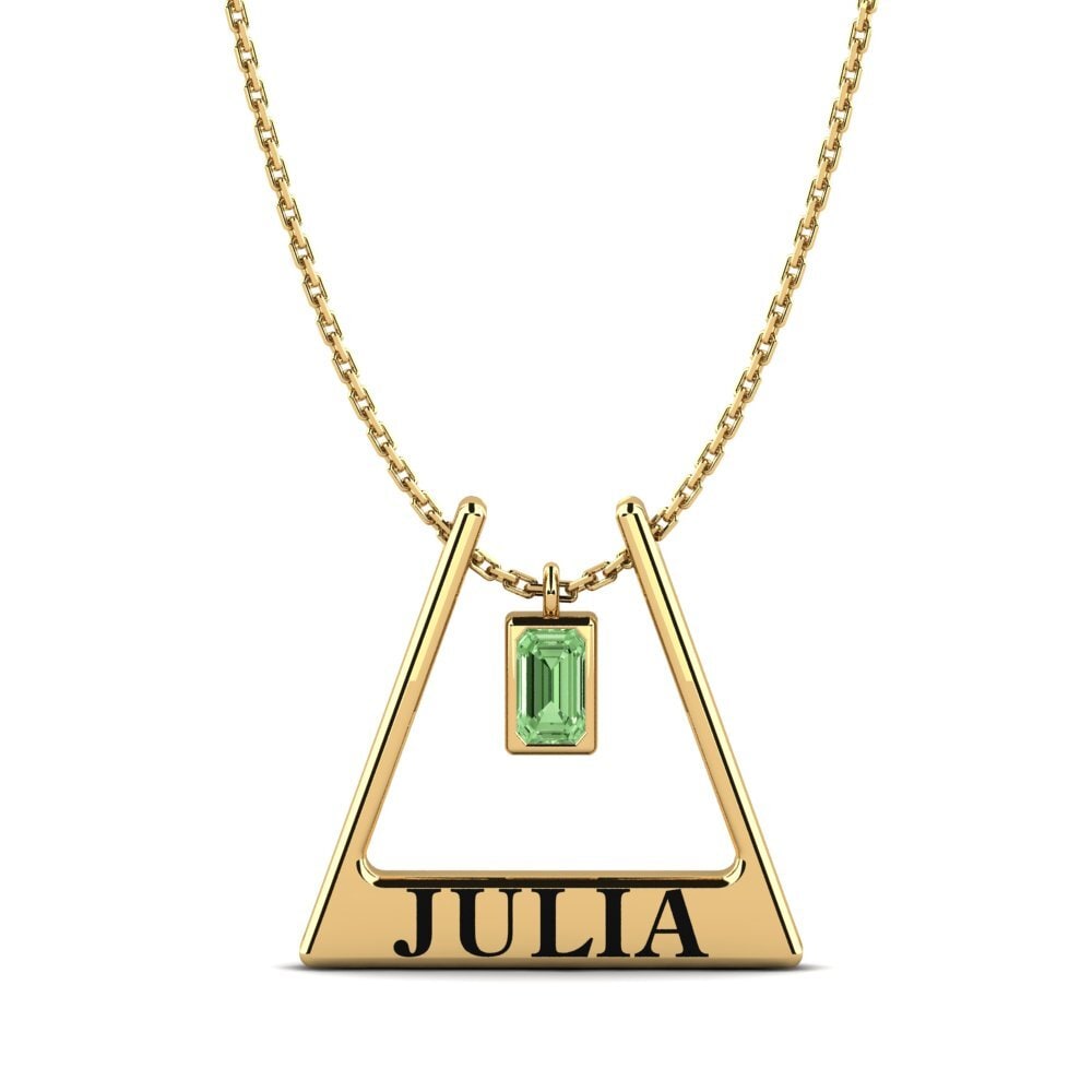 Gelbgold 585 Grüner Diamant Damen halskette Detra