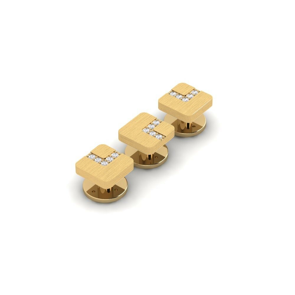 18ct Yellow Gold Tuxedo 3 Studs Detroit