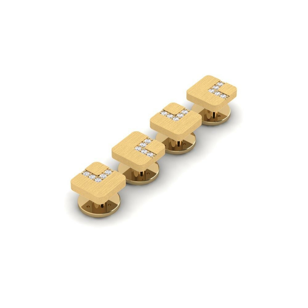 18ct Yellow Gold Tuxedo 4 Studs Detroit