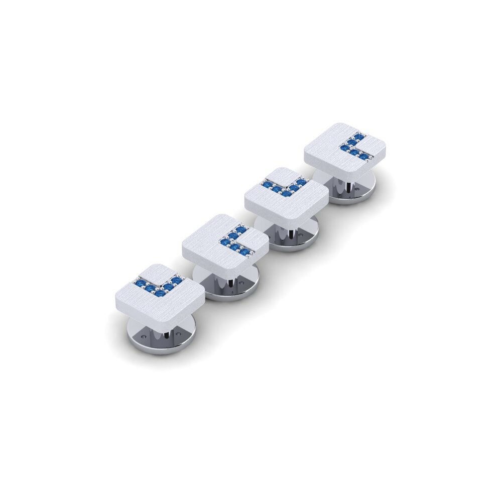 Dark Blue Zirconia Tuxedo 4 Studs Detroit
