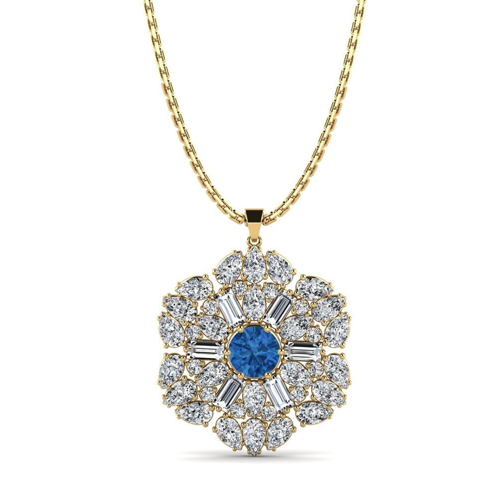 Circonita Azul Oscuro Colgante de Mujer Detwiler