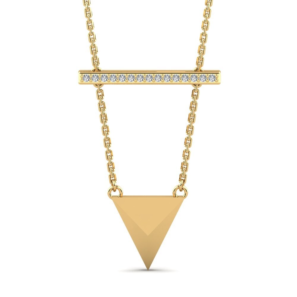 Collier Goutte Zircon Et Diamant Jaune - Alliage Doré Style Luxe Abordable - Neuf Avec étiquettes