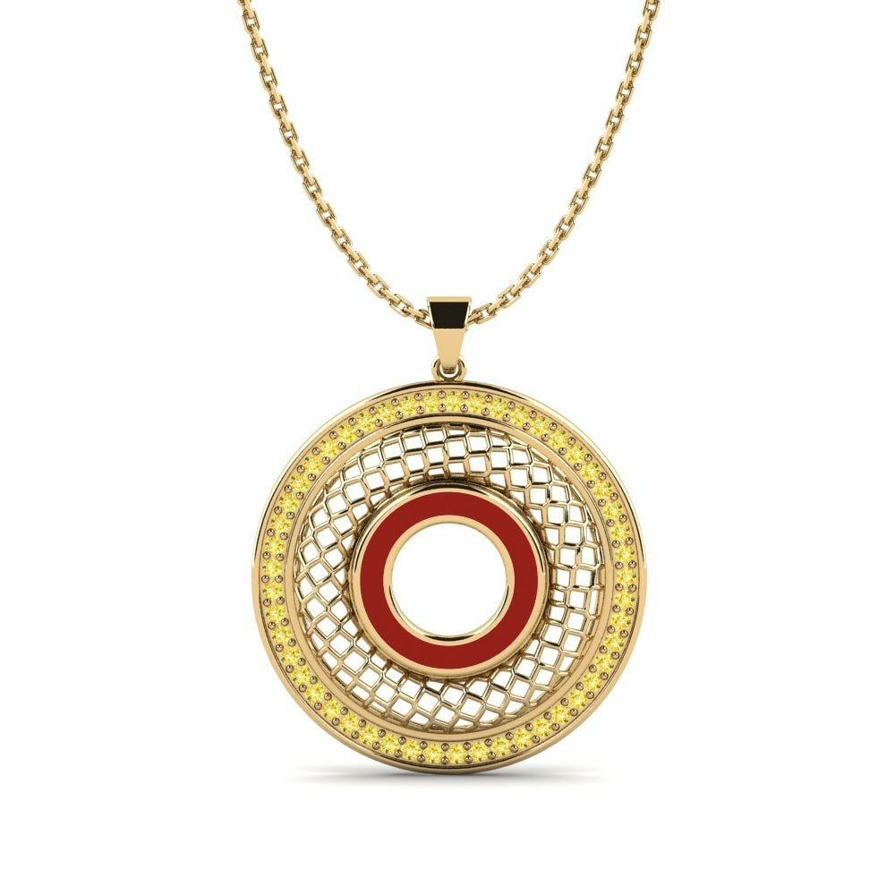 Vàng 9K Đá Sapphire Vàng Mặt dây chuyền nữ Dgeard