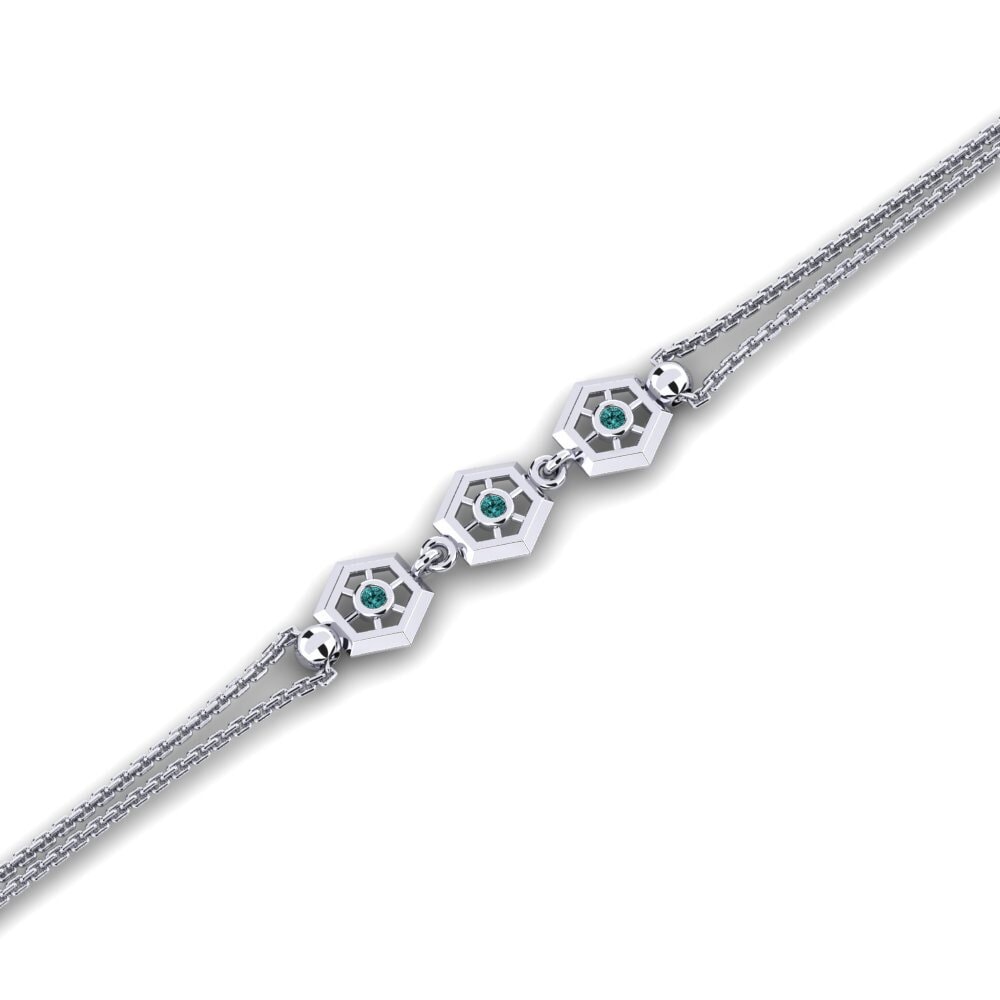 Diamant Bleu Bracelet pour femme Diagm