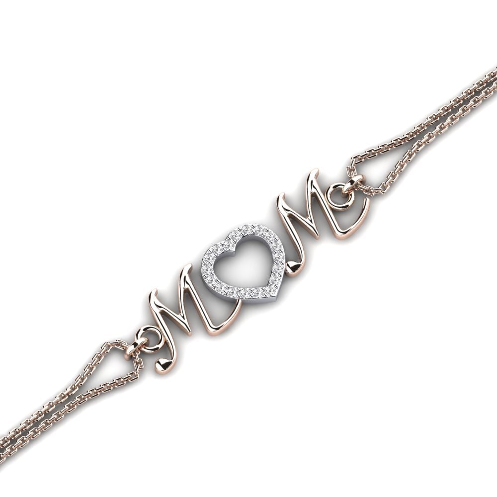 9ct Rose & White Gold White sapphire Women's Bracelet Dian