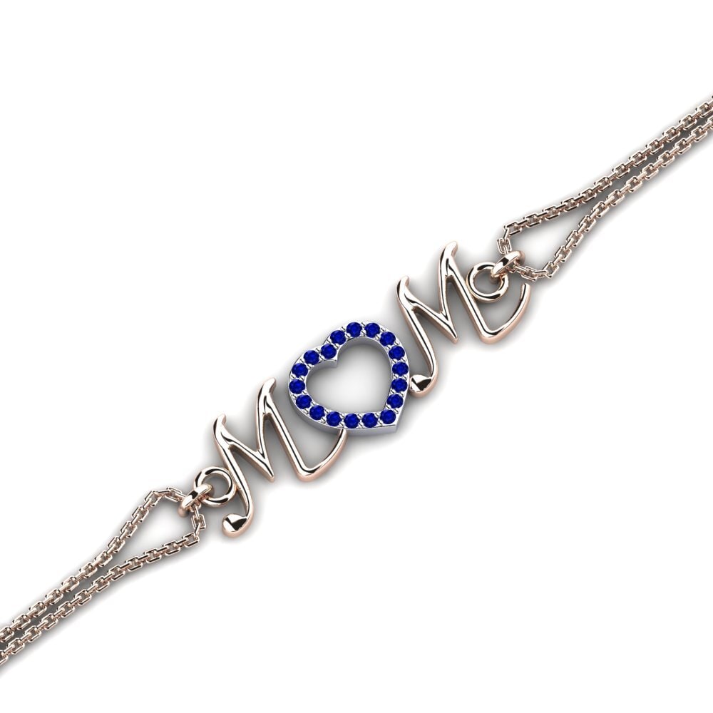 9ct Rose & White Gold Sapphire Women's Bracelet Dian