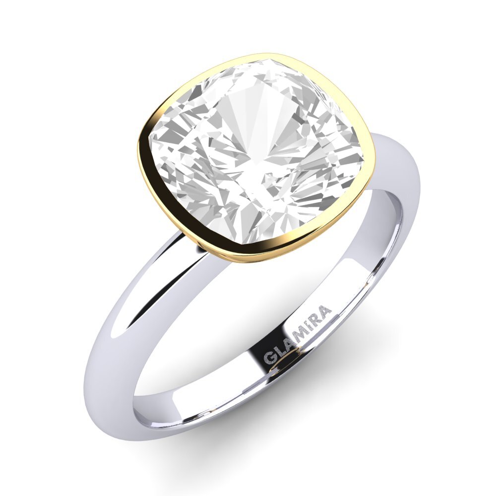 14K White & Yellow Gold White Topaz Engagement Ring Diana