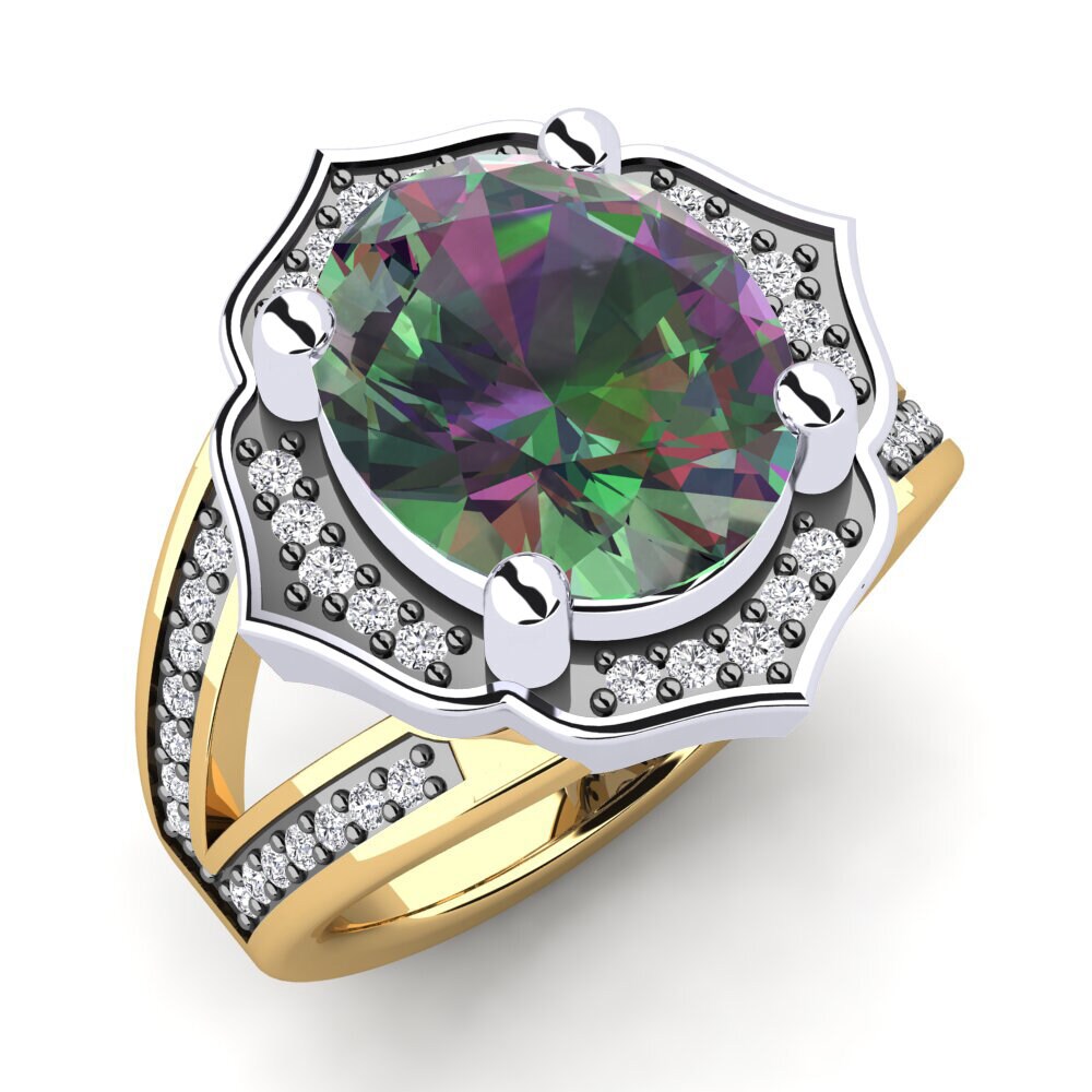 9ct Yellow & White Gold Mystic Topaz Ring Diane