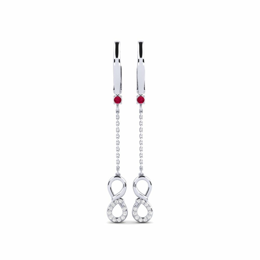 Drops & Dangle Connection Earring Dibana 585 White Gold Ruby