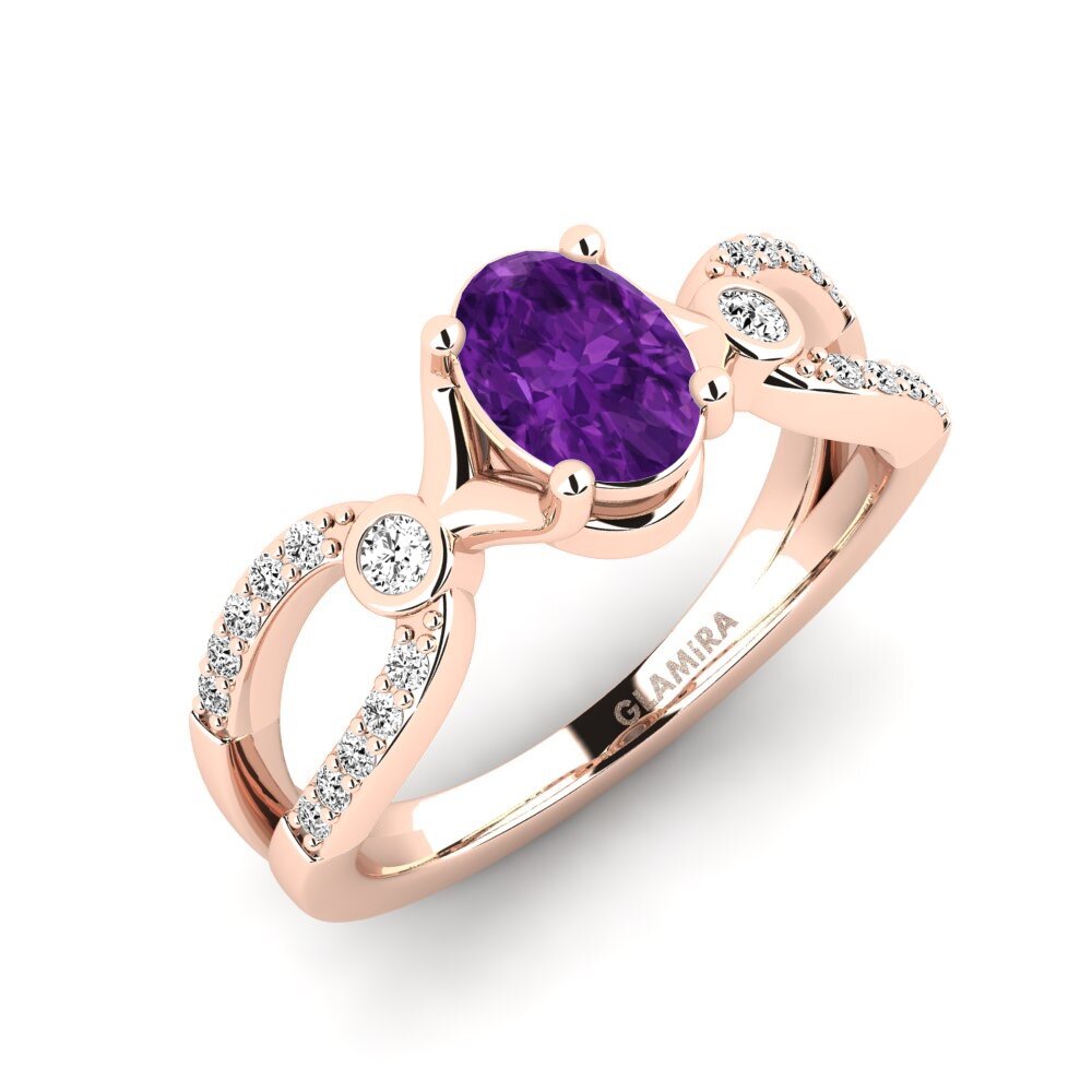 Oro Rosso 585 Ametista Anello da donna Dideneua