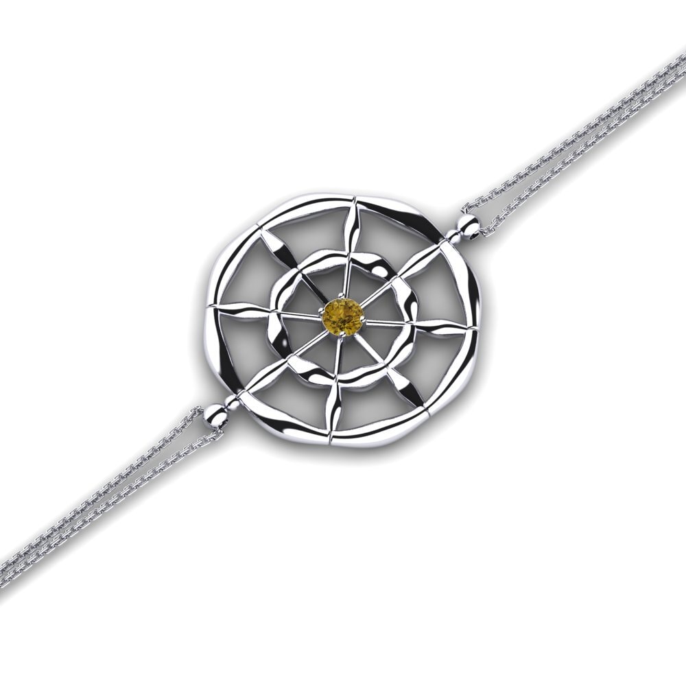 925 Prata de lei Zircão Castanha Pulseira Feminino Didion