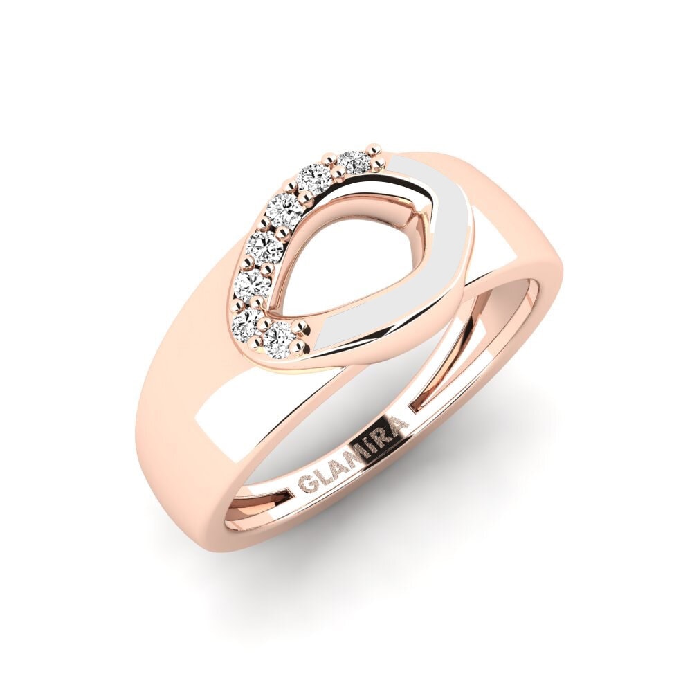 14k Oro Rosa Moissanita Anillo meñique Diep