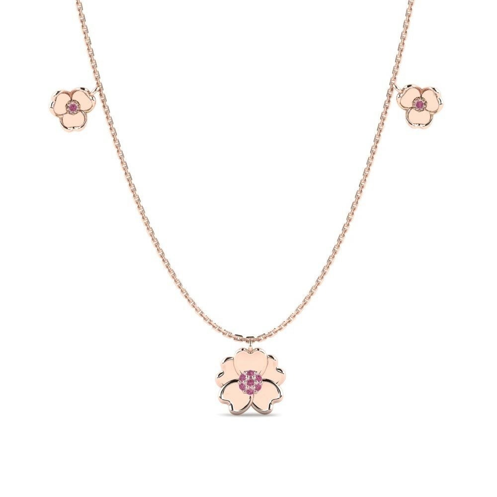14k Rose Gold Rhodolite Garnet Women's Necklace Differentiate