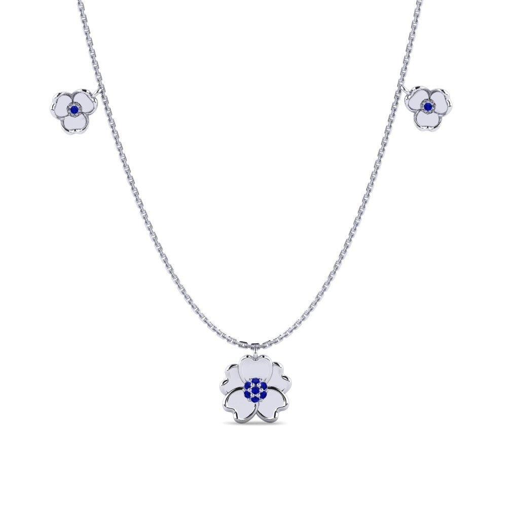 18ct White Gold Sapphire Women's Necklace Differentiate