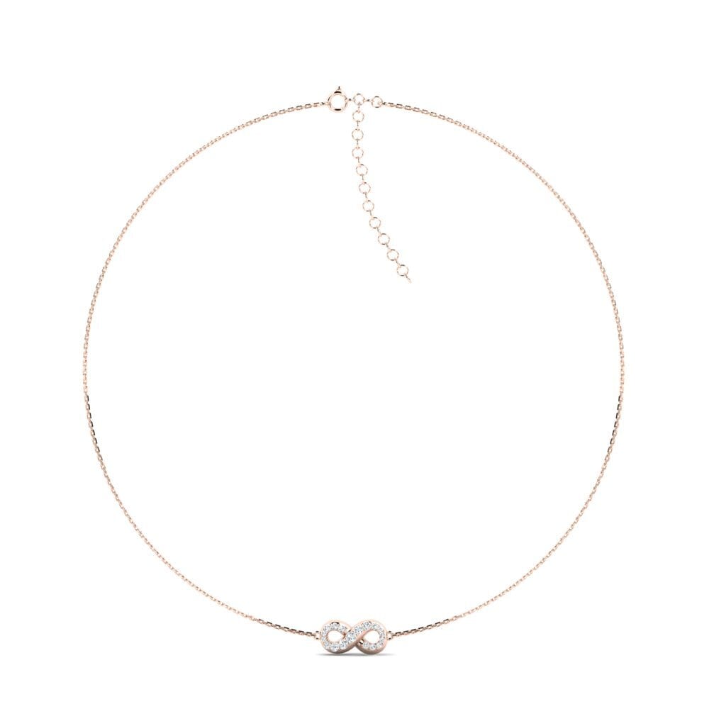 9ct Rose Gold Zirconia Women's Choker Necklace Differentway