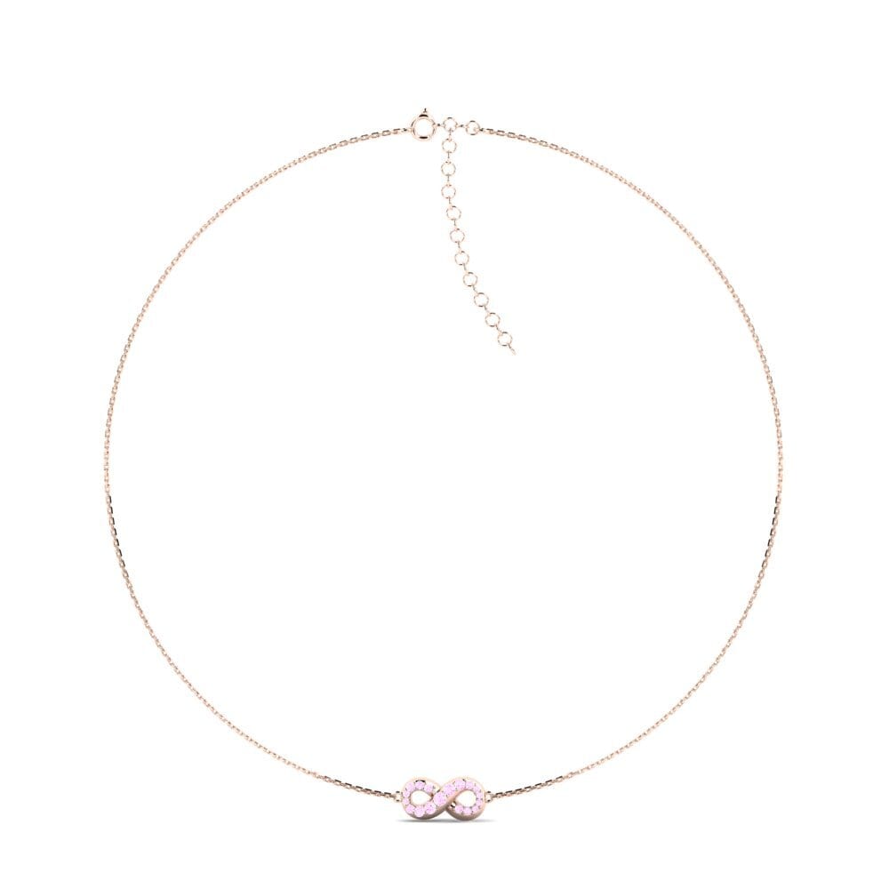 9ct Rose Gold Pink Sapphire Women's Choker Necklace Differentway