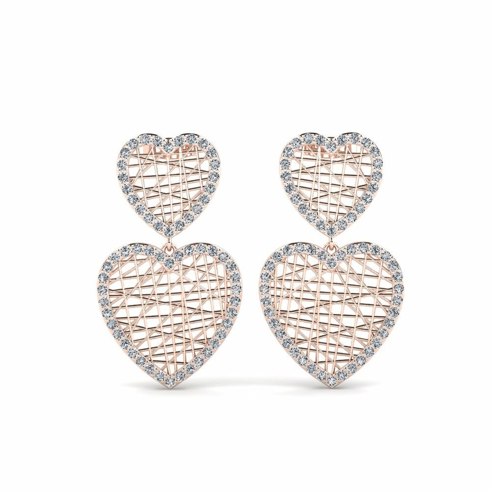 14k Oro Rosa Pendiente de mujer Digs