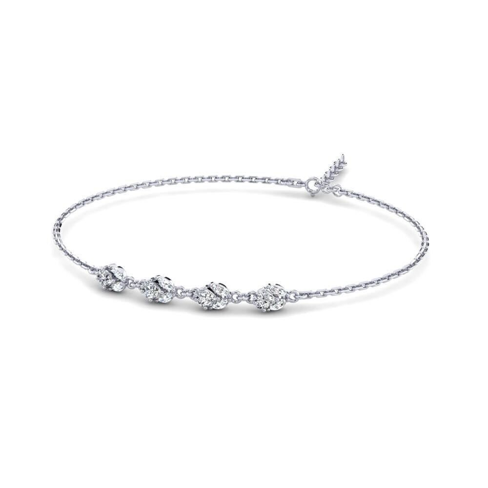 Bracelet Extensible En Or 9 Carats Avec Cristaux CZ Incolores - 7,5 Pouces - Neuf Avec étiquettes