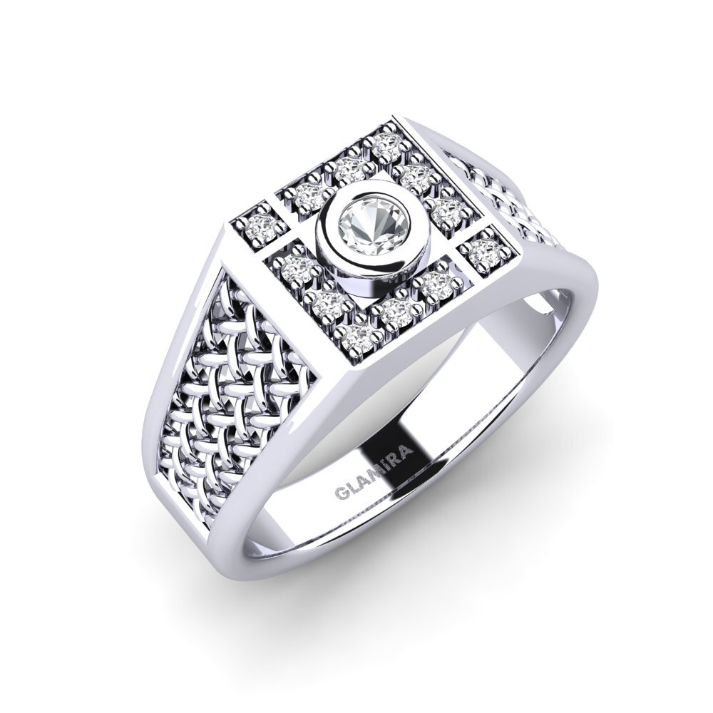 Weiß-Silber Weißer Zirkon Herrenring Dino