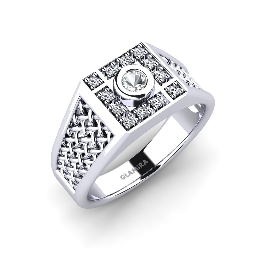 375 Hvidguld Hvid Zirkon Mænds ring Dino