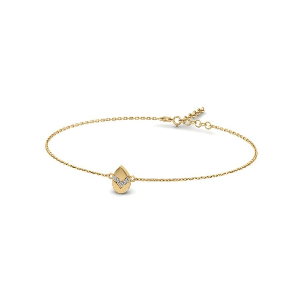 Pulsera de Mujer Diomede 14k Oro Amarillo Diamante cultivado en laboratorio Cadena 0.04 Quilates Redondo