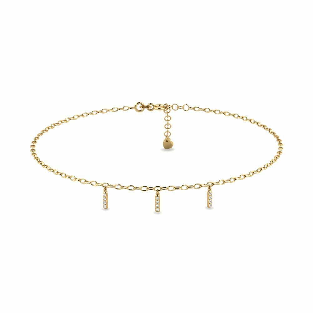 Or Jaune 18k Chaîne cheville femme Dionaea