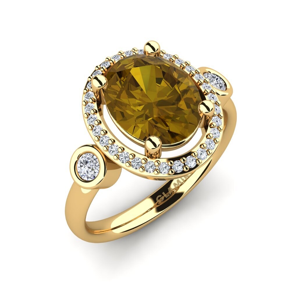 Brown Zircon Engagement Ring Dirinder