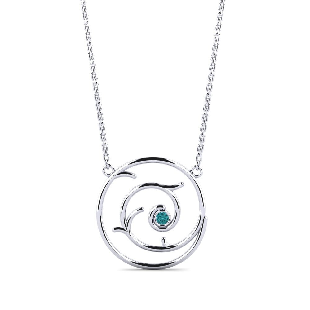 Diamante Azul Collar de Mujer Diseno