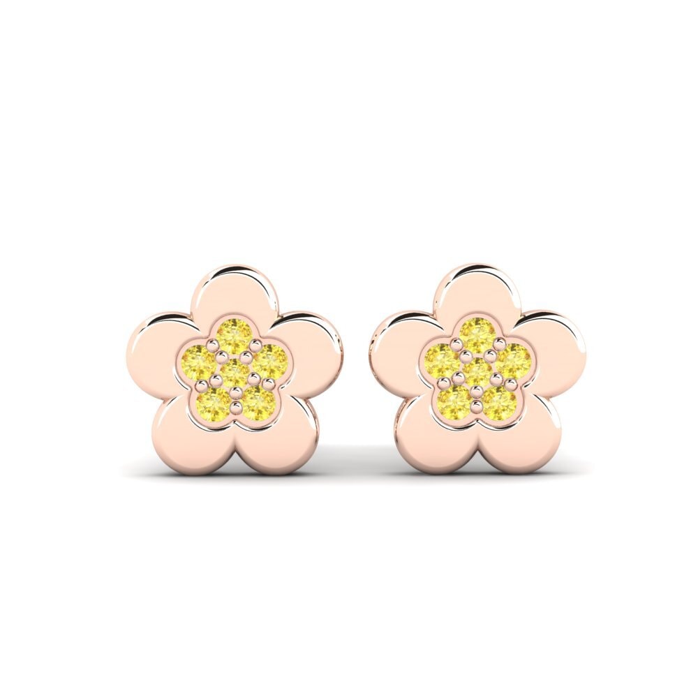 14ct Rose Gold Yellow Sapphire Kid's Earring Disestablish