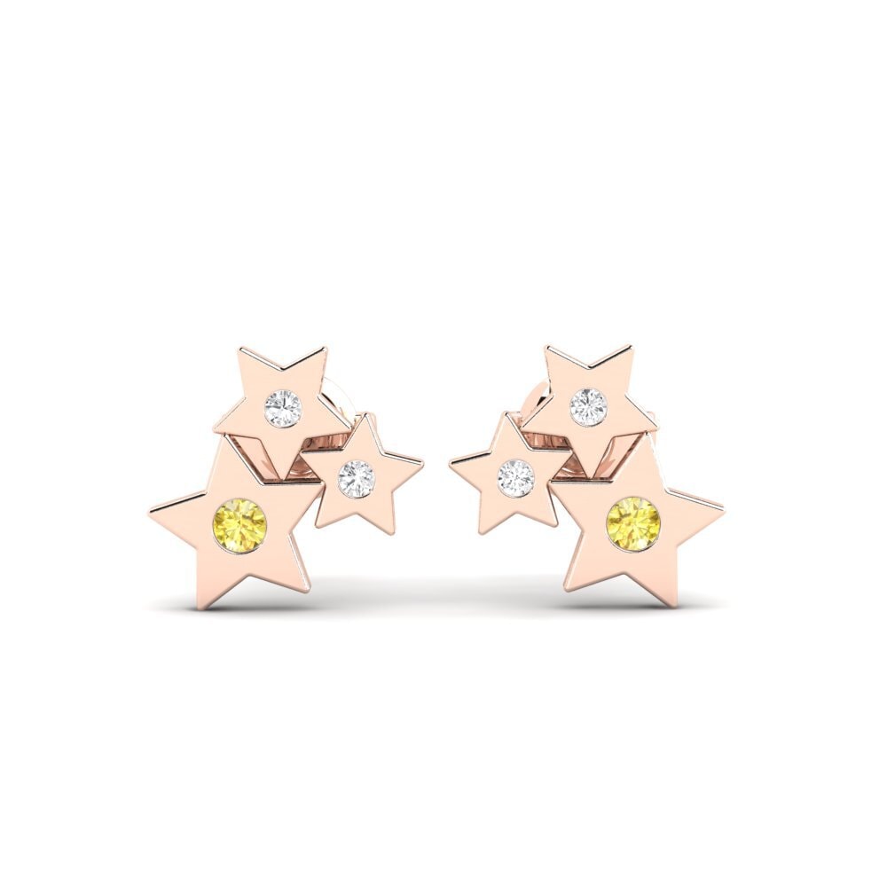 14ct Rose Gold Yellow Sapphire Kid's Earring Disestablishment