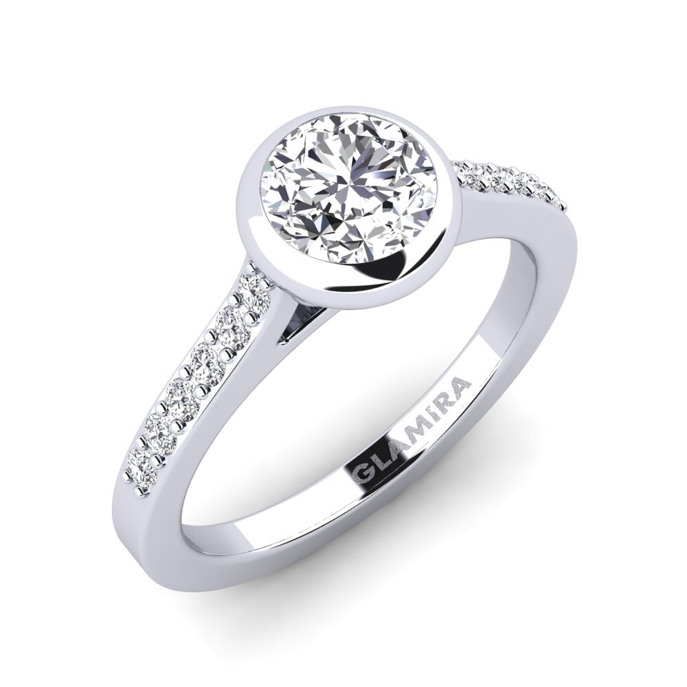 Bague De Fiançailles En Moissanite Blanche 2,25 Carats - Or Blanc 14k - Taille Personnalisable (4 à 12 US)
