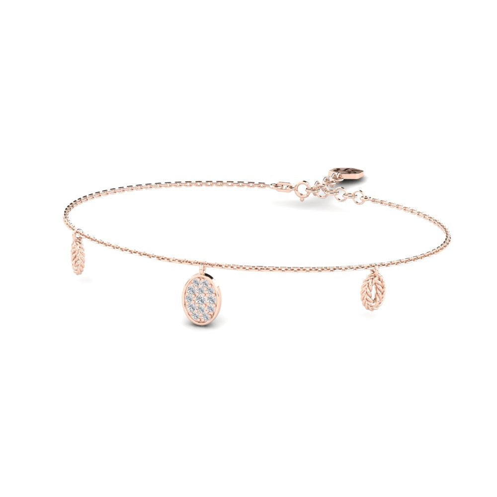 Or rose 14k Diamant Bracelet pour femme Display