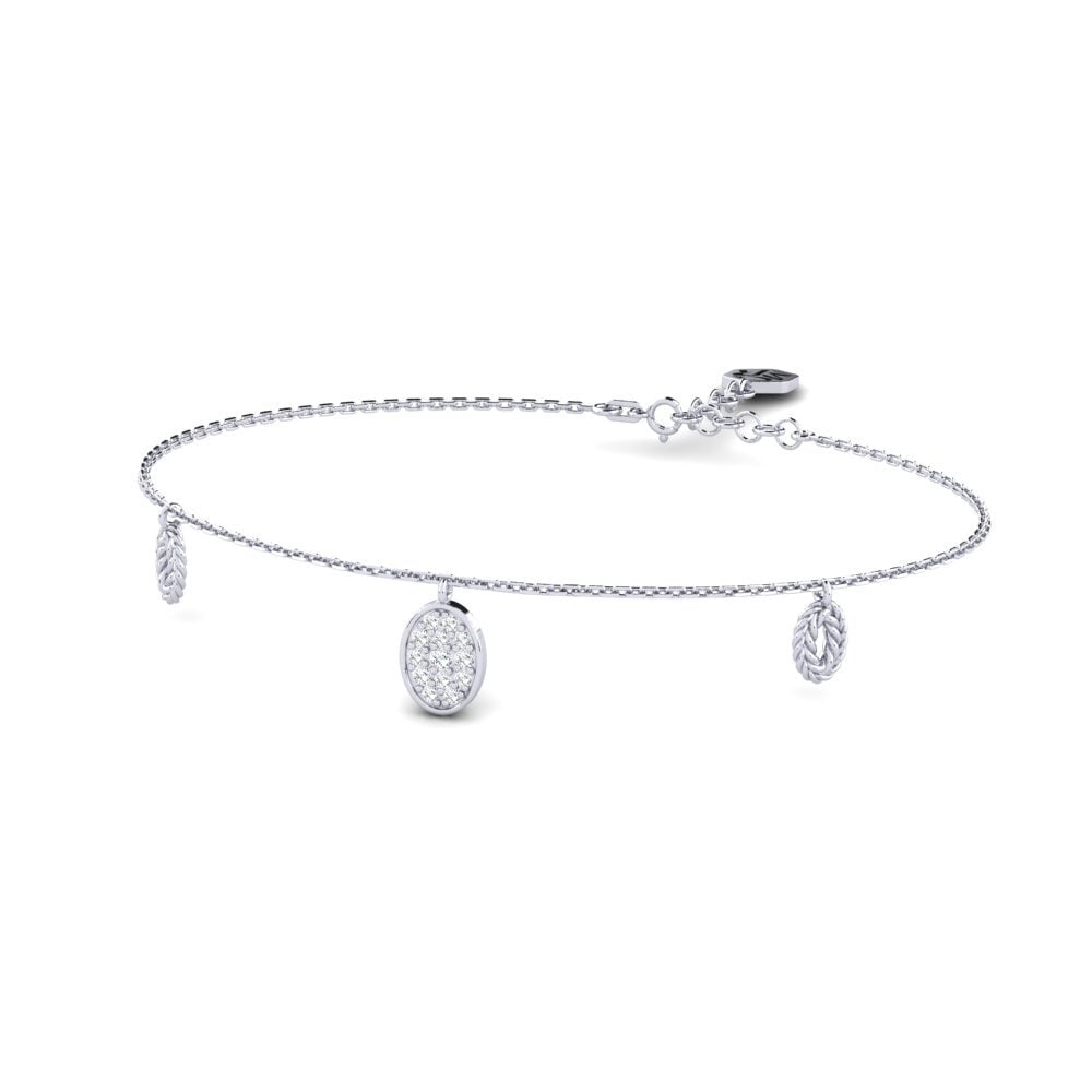 Palladium 950 Zircone Bracelet pour femme Display