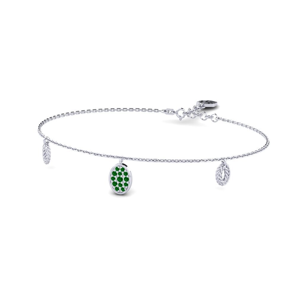 Palladium 950 Zircone Vert Bracelet pour femme Display