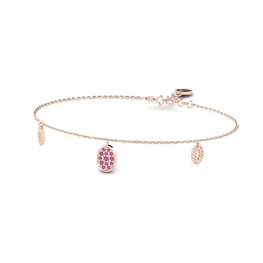 Or rose 14k Grenat de Rhodolite Bracelet pour femme Display