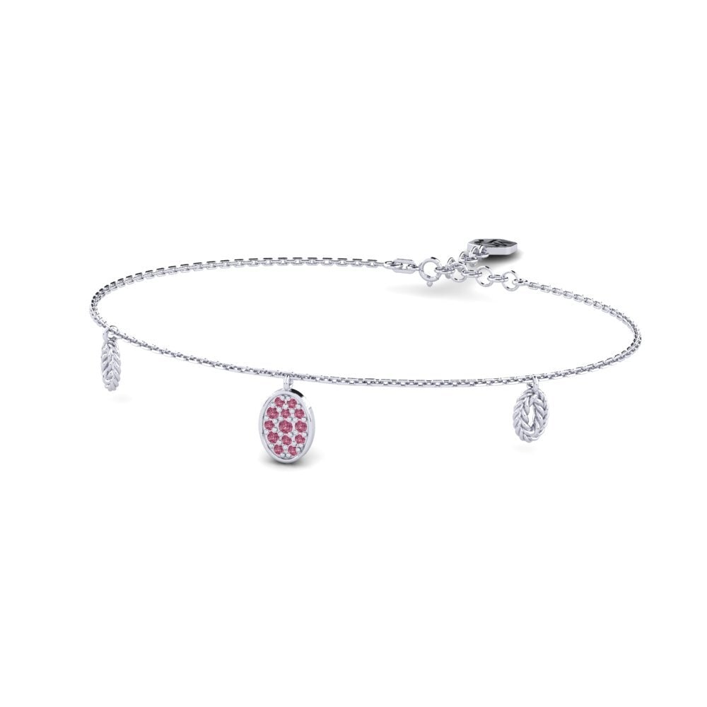 Palladium 950 Grenat de Rhodolite Bracelet pour femme Display