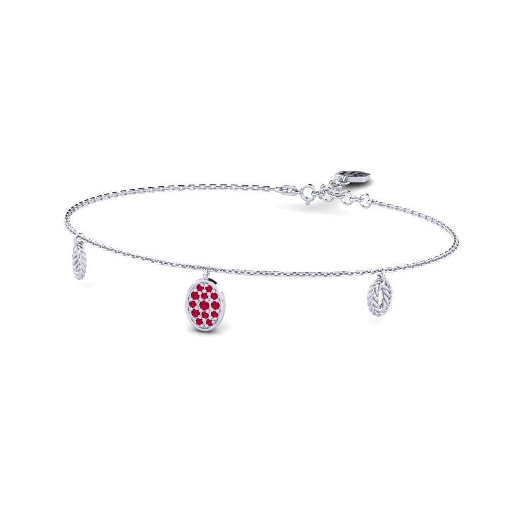 Palladium 950 Rubis Bracelet pour femme Display