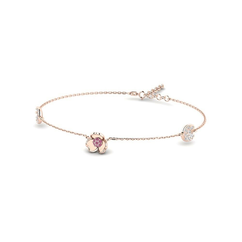 14k Rose Gold Rhodolite Garnet Women's Bracelet Dispose