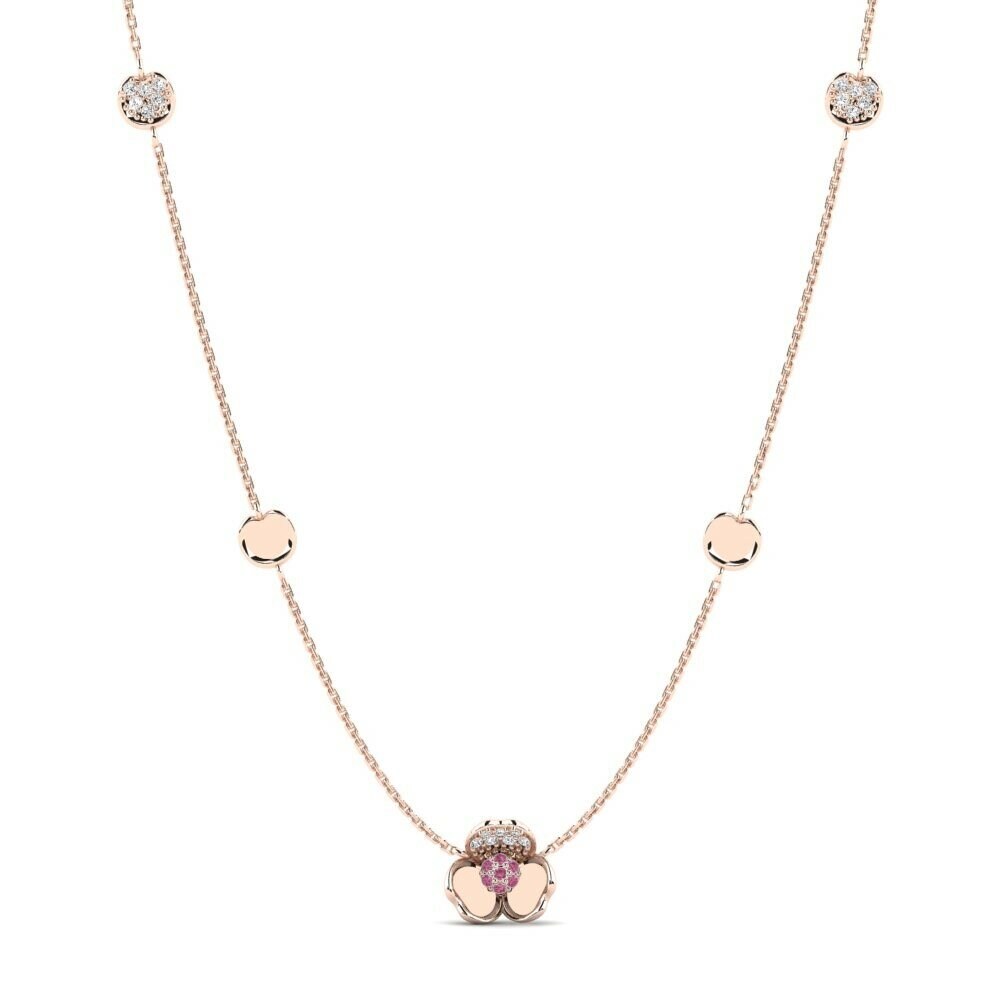 14k Rose Gold Rhodolite Garnet Women's Necklace Disposedd