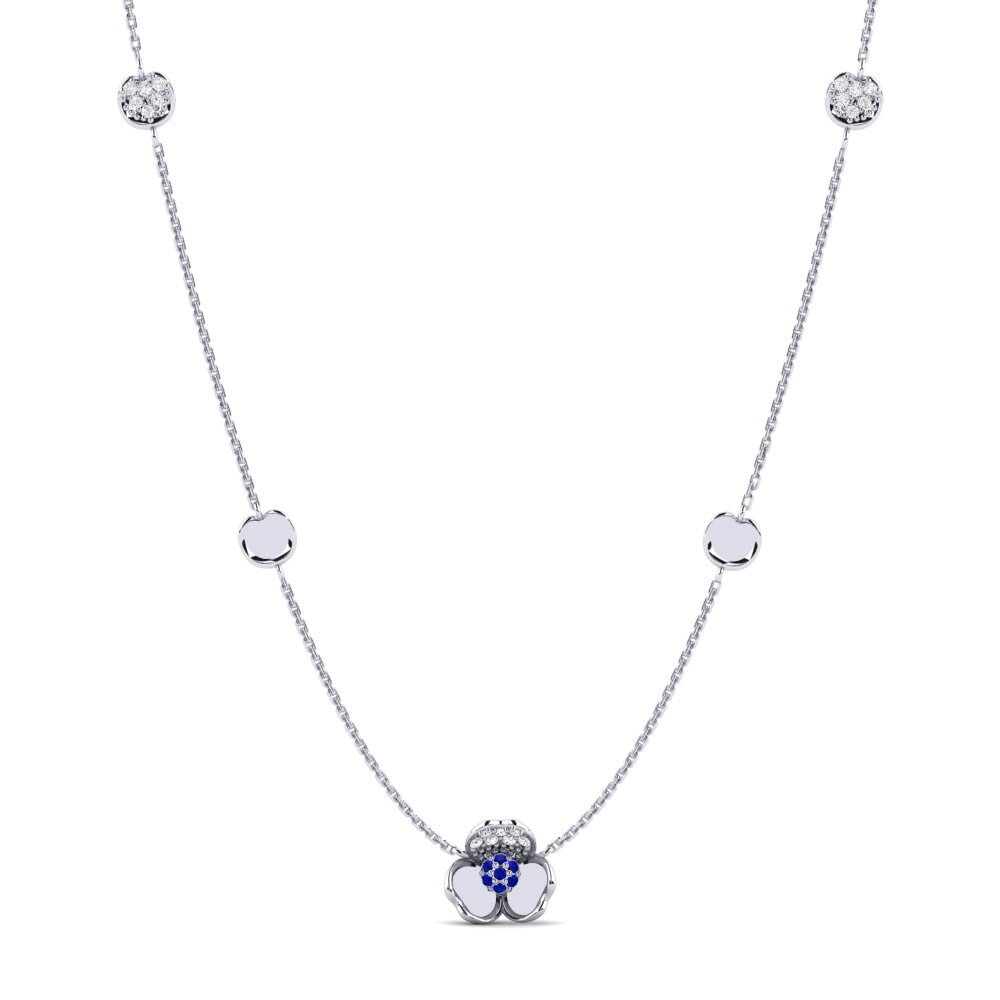 18ct White Gold Sapphire Women's Necklace Disposedd