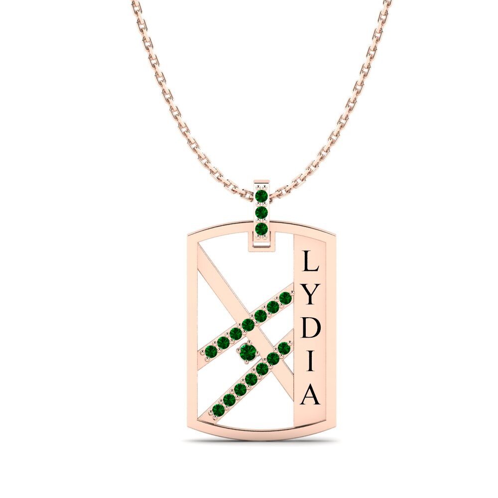 Rotgold 585 Grüner Zirkonia Damen anhänger Distinction